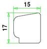 Meranti glaslat type A15 met sponning - wit gegrond